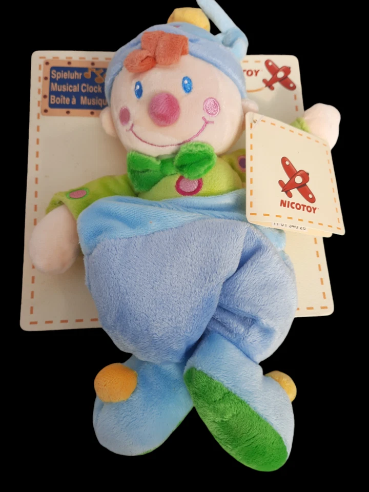 Nicotoy Spieluhr von Simba Baby Clown Kuscheltuch blau NEU