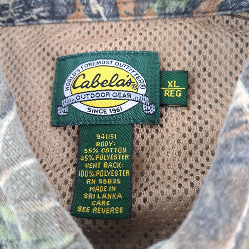 Cabelas Hunting Shirt Mens XL Seclusion 3D Camo Button Down Short Sleeve Vented - Picture 17 of 19