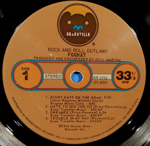 FOGHAT ROCK AND ROLL OUTLAWS LP 1974 ORIGINAL PRESS NICE CONITION! VG/VG!!A - Picture 4 of 5