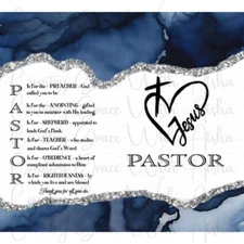 20oz Skinny Tumbler Sublimation Transfer Pastor Blue Ready To Press