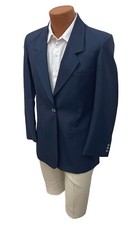 Women's Navy Blazer Size 6 Executive Apparel Wool Blend 1-Button Lined New