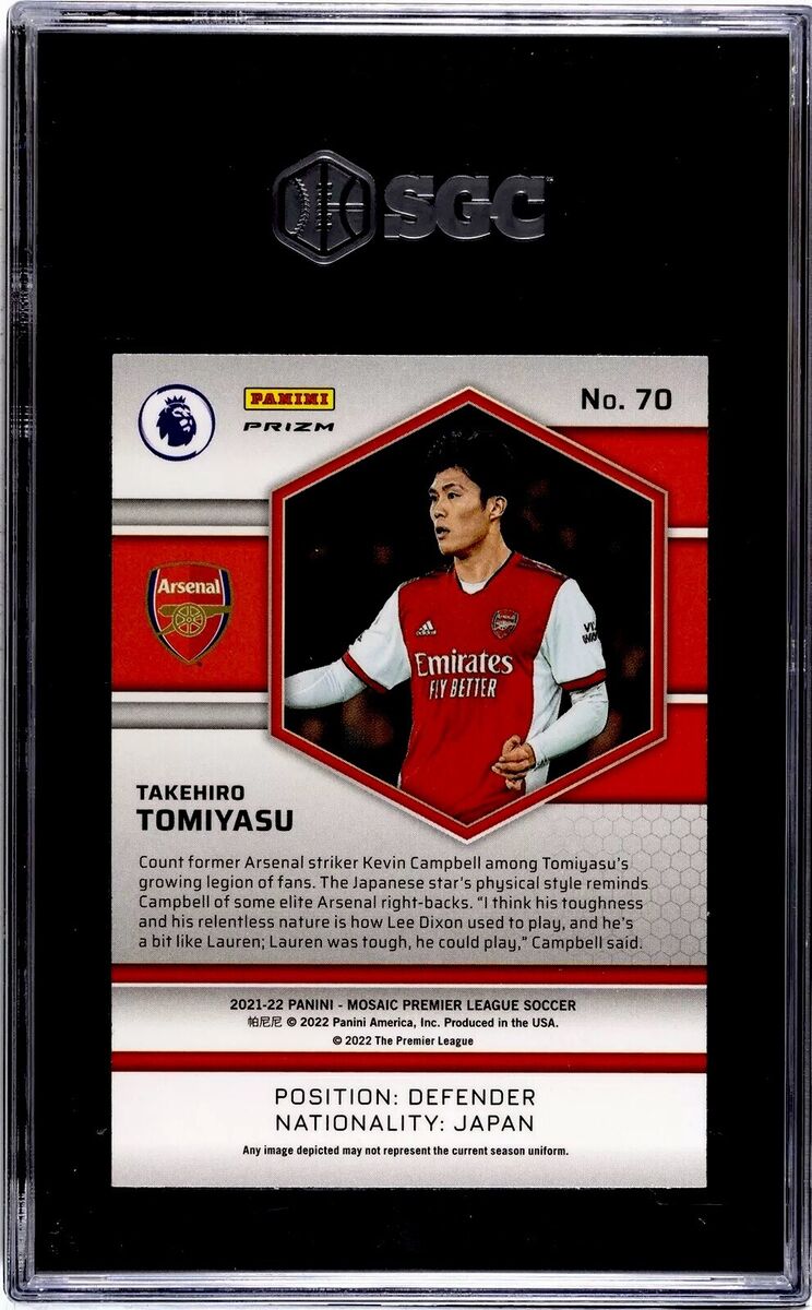 冨安健洋 Panini Prizm Gold Prizm 10枚限定 Takehiro Tomiyasu 2021-22 Panini Mosaic Premier League