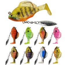 8PCS Fishing Lure Soft Jig Head Lure Swimbait Trolling Saltwater Artificial Hook