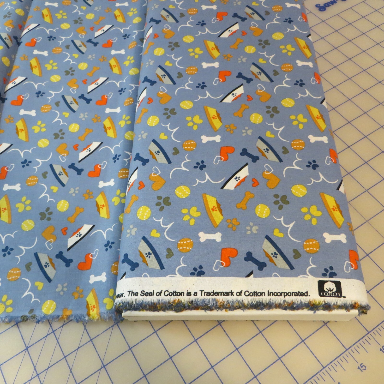 By The Yard, Dog Toys, Bones Paw Prints, Bowl, $3.99 Ships ANY Amount Of Fabric!