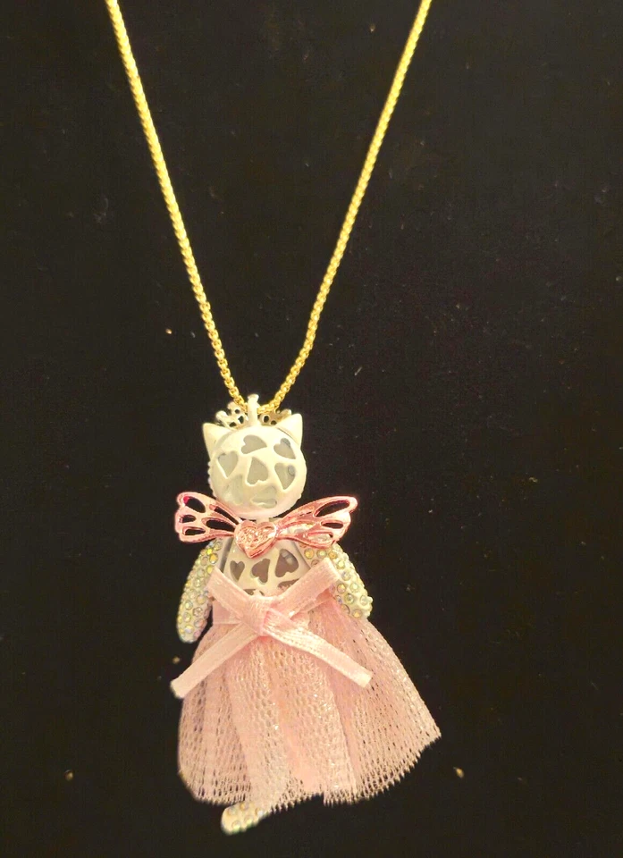 Betsey Johnson Gato Bailarina Colgante Collar Hada NUEVO NUEVO CON ETIQUETAS Foto 3 de 4