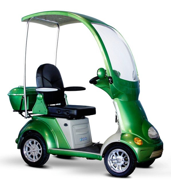 Green Mobility Scooter BUGGIE, Canopy & Windshield, 500 lb Cap, 4