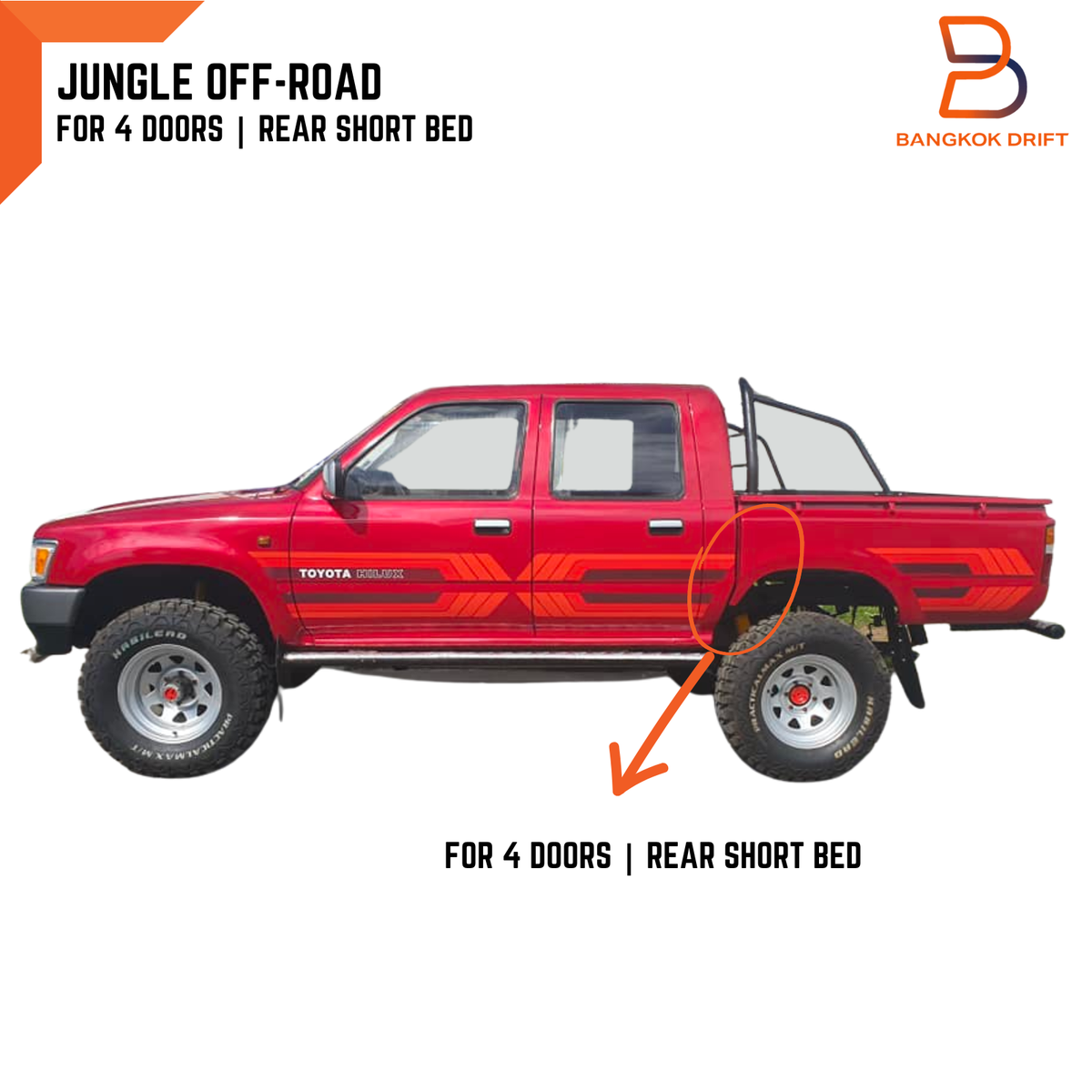 JUNGLE OFFROAD 4D FENDER FLARE FIT TOYOTA PICKUP 88-96 LN85 LN90