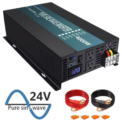 4000 Watt Pure Sine Wave Inverter 24V to 120V Power Converter Solar Home system