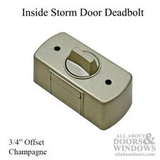 Storm Door Deadbolt Inside Lock .75 Inch offset .5 Inch Throw Champagne