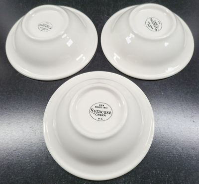 米軍 実物 シリアルボウル SYRACUSE CHINA 3 Syracuse China White Cereal Bowls Set Vintage Restaurant