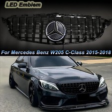 Gloss Black Front Grille Wled Emblem For Mercedes Benz W205 2015-2018 C-class Gloss Black Front Grille Wled Emblem For Mercedes Benz W205 2015-2018 C-class