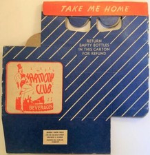 1940's - 1950's Harmony Club Beverages Vintage 6-Pack Carton for Bottles