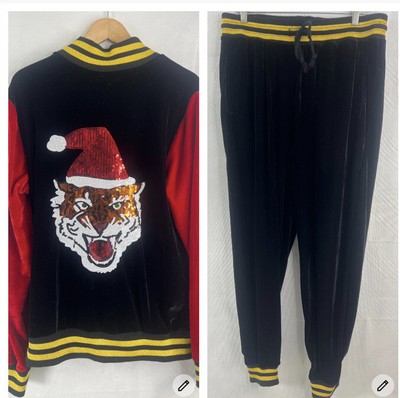 HOLIDAY TIME Velour Tracksuit Mens Size 