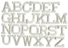 SILVER - 2" Alphabet Letters your choice - Iron on Applique/Embroidered Patch