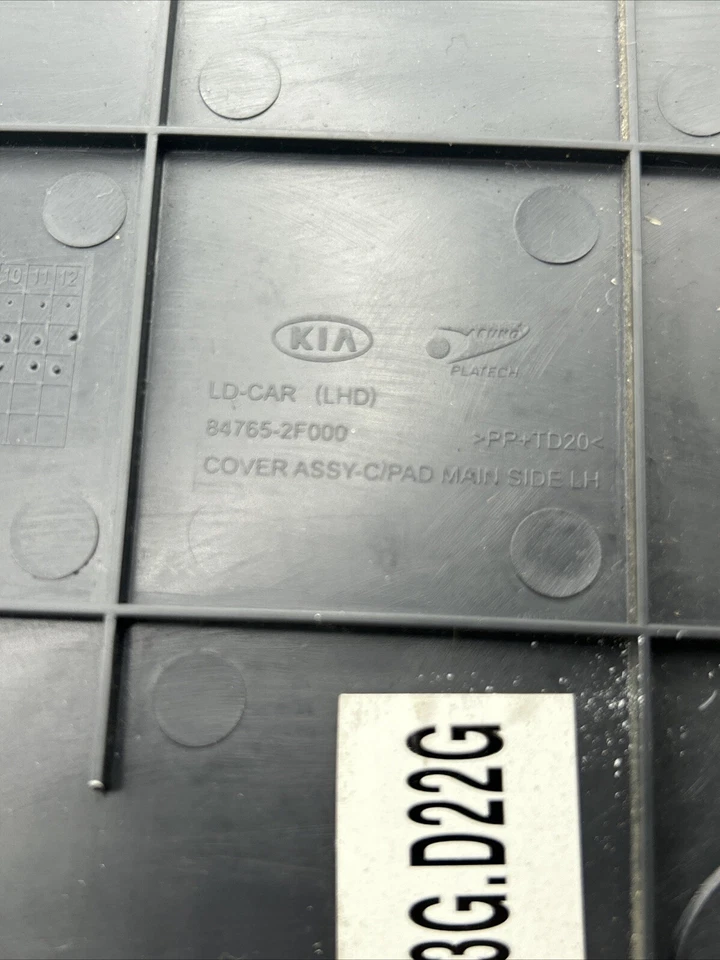 07-09 KIA SPECTRA CONDUCTOR LADO IZQUIERDO TABLERO TAPA TAPA EMBELLECEDOR GRIS 84765-2F000 Foto 4 de 4