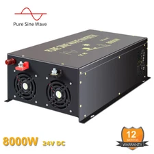 8000W Pure Sine Wave Inverter 24VDC to 120VAC RV/Car/Home Solar Power Off-Grid