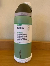 Owala "Frankie" w/Boot 32oz Free Sip COLOR DROP Sage Green Brown White Lavender