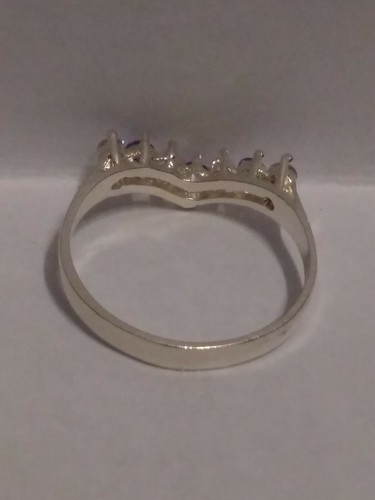 .925 Mexikanischer Sterling Silber Ring klar und lila Zirkonia - Bild 4 von 4