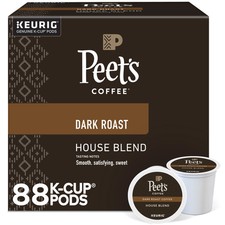 Peet's Coffee House Blend Keurig Single Serve K-Cup Pods, Dark Roast, 88PK