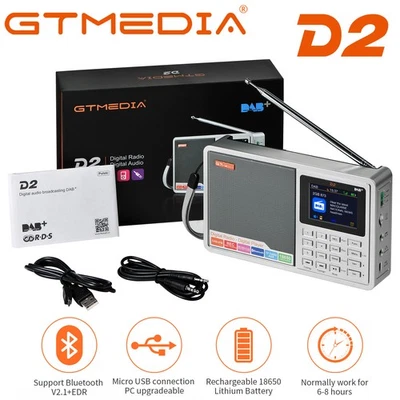 GTMedia D2 Tragbares DAB+ FM Digitalradio Bluetooth AUX Audioplayer Wecker DE - Bild 1 von 4