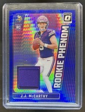 2024 Donruss Optic JJ McCarthy Rookie Phenoms RC Jersey Blue Hyper #RPB-JMY