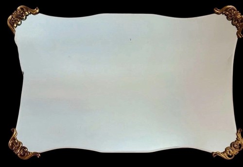 Vintage MCM MIRROR  XLg 50” Rococo Gold Gilt Ornate Louis French Carved [READ]