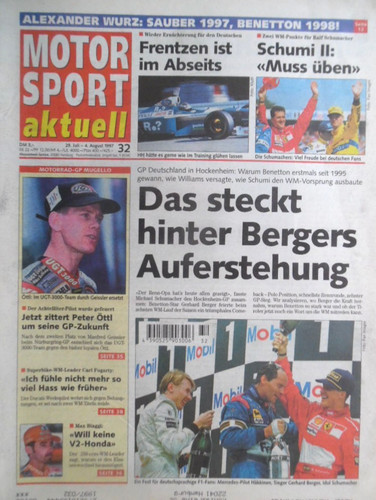 MOTOR SPORT aktuell 32- 1997 * Hockenheim-GP Berger Schumacher Häkinnen Wurz BMW