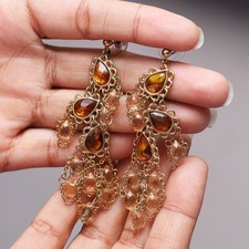 HSN Hot In Hollywood Yellow Color Opulent Chandelier Earrings