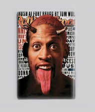 DENNIS RODMAN / ROLLING STONE - 2"x3" POSTER MAGNET (retro magazine 90s bulls