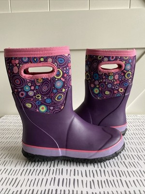Girls Purple Bogs K Grasp Circle 78661-540 Insulated Waterproof Youth Size 3