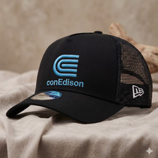 Con Edison Logo Embroidered Trucker Hat Utility Workwear Mesh Back Snapback Cap Con Edison Logo Embroidered Trucker Hat Utility Workwear Mesh Back Snapback Cap