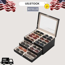 NEW 10/30-Slot Sunglass Organizer See-Through...