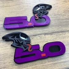 Venomous Badges Emblem Purple for 5.0, Fender Venom Angry Agressive Coyote Black