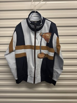 Original FENDI Herren Jacke Blau Reißverschluss IT 46