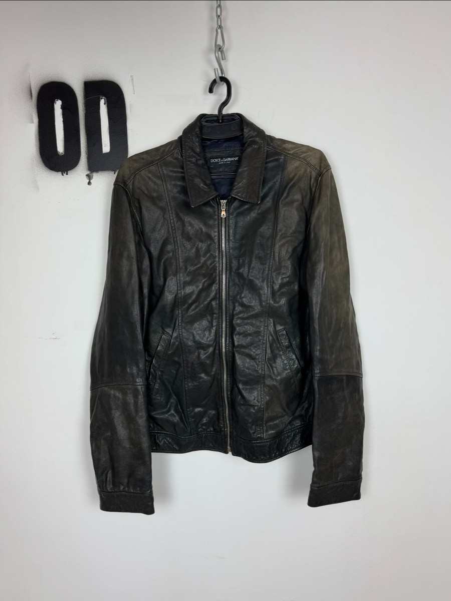 vintage italy製 Dolce&Gabbana blouson DOLCE & GABBANA Jacket Biker Motorcycle Leather Red Goat Fur