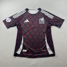 Mexico Soccer Jersey Mens Medium Maroon Red Adidas 2024 Copa America Away Kit