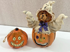 Halloween Ghost Bear  Pumpkin Figurines