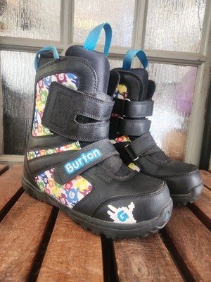 Burton Mini-Grom Black Multicolor Snowboard Boots Kids Size US 11C