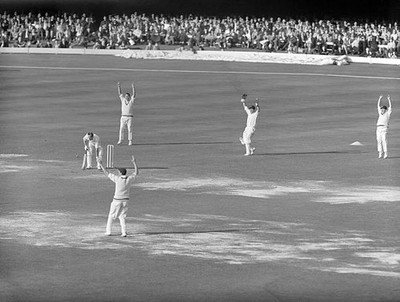Yorkshires John Hampshire Jimmy Binks Phil Sharpe celebrate as Sur- Old Photo