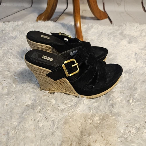 UGG Sandali donna espadrillas con zeppa fibbia in ottone misura 5 5