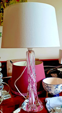 Georgous Twisted Strathearn Glass Table Lamp Fully Working.