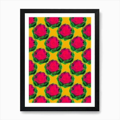 Rose 1 Andy Warhol Blume Kunstdruck gerahmt Wandbild Poster Leinwanddruck Bild
