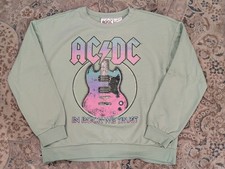 AC/DC In Rock We Trust Crew Neck Sweatshirt Youth Large 14/16 Green