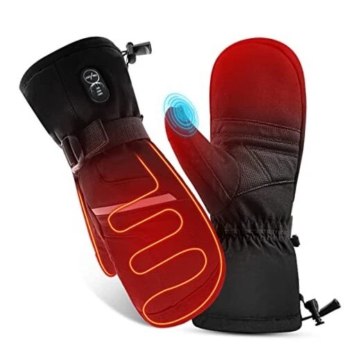 Heated Mittens Gloves for Men Women Battery Electric Heated Ski Gloves X-Small