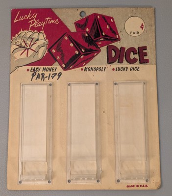 Vintage Dice Display - Lucky Playtime USA Empty Refillable Home Decor Dispenser