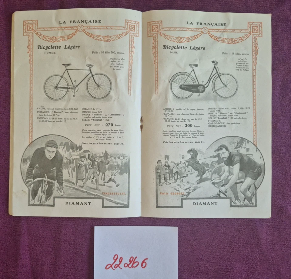 N°22266 / catalogue Société La Française début 1910  accessoires . cycles . moto - Photo 2/3