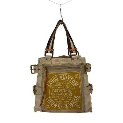 ルイヴィトン　グルーヴショッパー　トート　クルーズライン　GM イエロー LOUIS VUITTON Cruise Line Globe Shopper MM Yellow Canvas Tote Bag