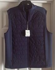 Ben Sherman Sport Sleeveless Mixed Media Full Zip Golf Vest NWT