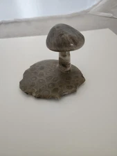 **Rare Vintage Handmade  Petoskey Stone Polished Mushroom.  Large sized.