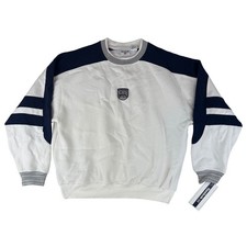 VTG Reebok Sweatshirt Mens Large White Navy Blue Vintage Classic Crest MC634601